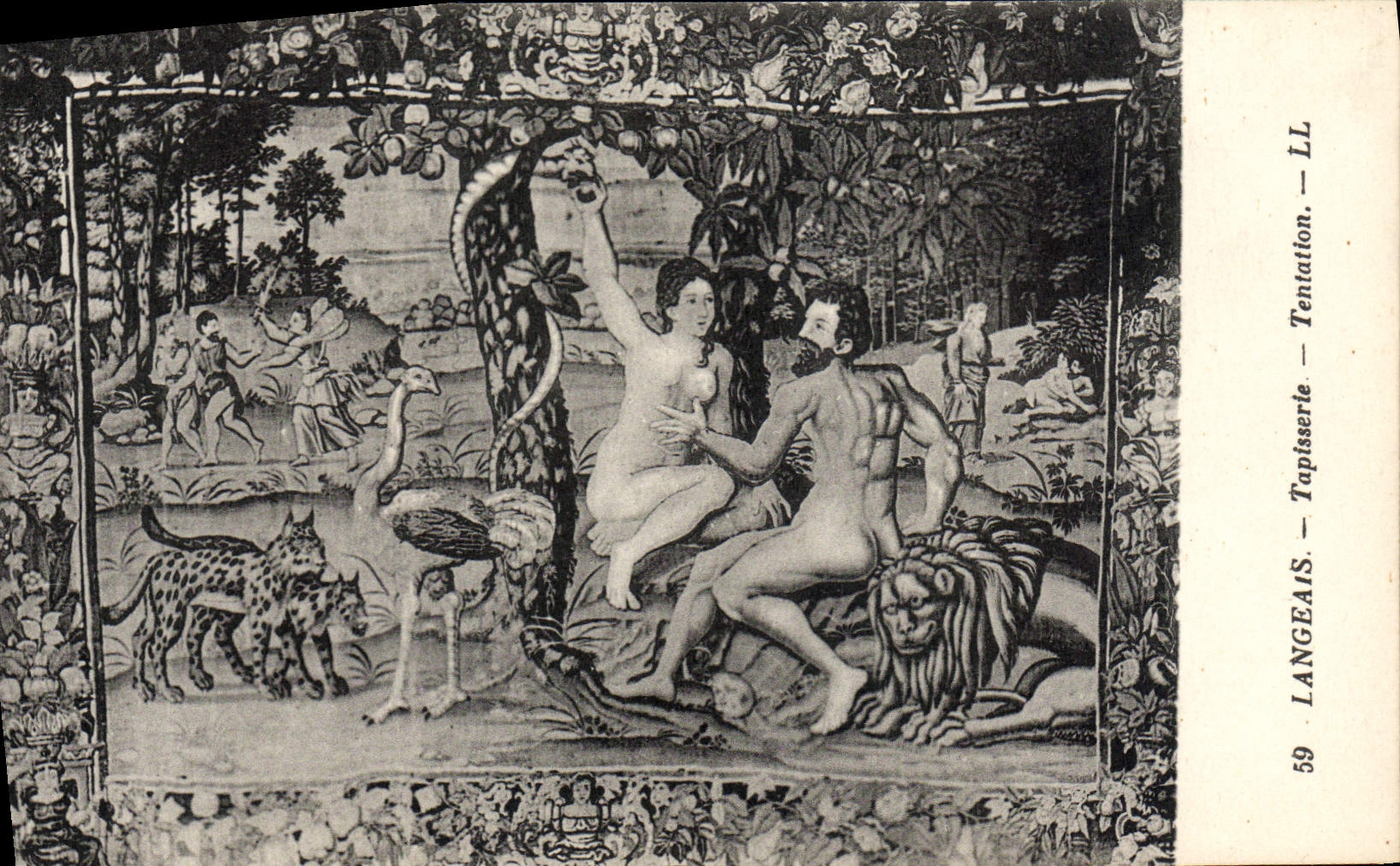 VINTAGE POSTCARD Langeais Tapisserle Temptation