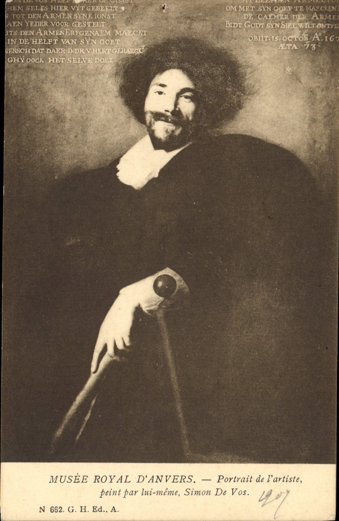 VINTAGE POSTCARD Royal Museum Of Antwerp Simon of Your Portrait of the artist