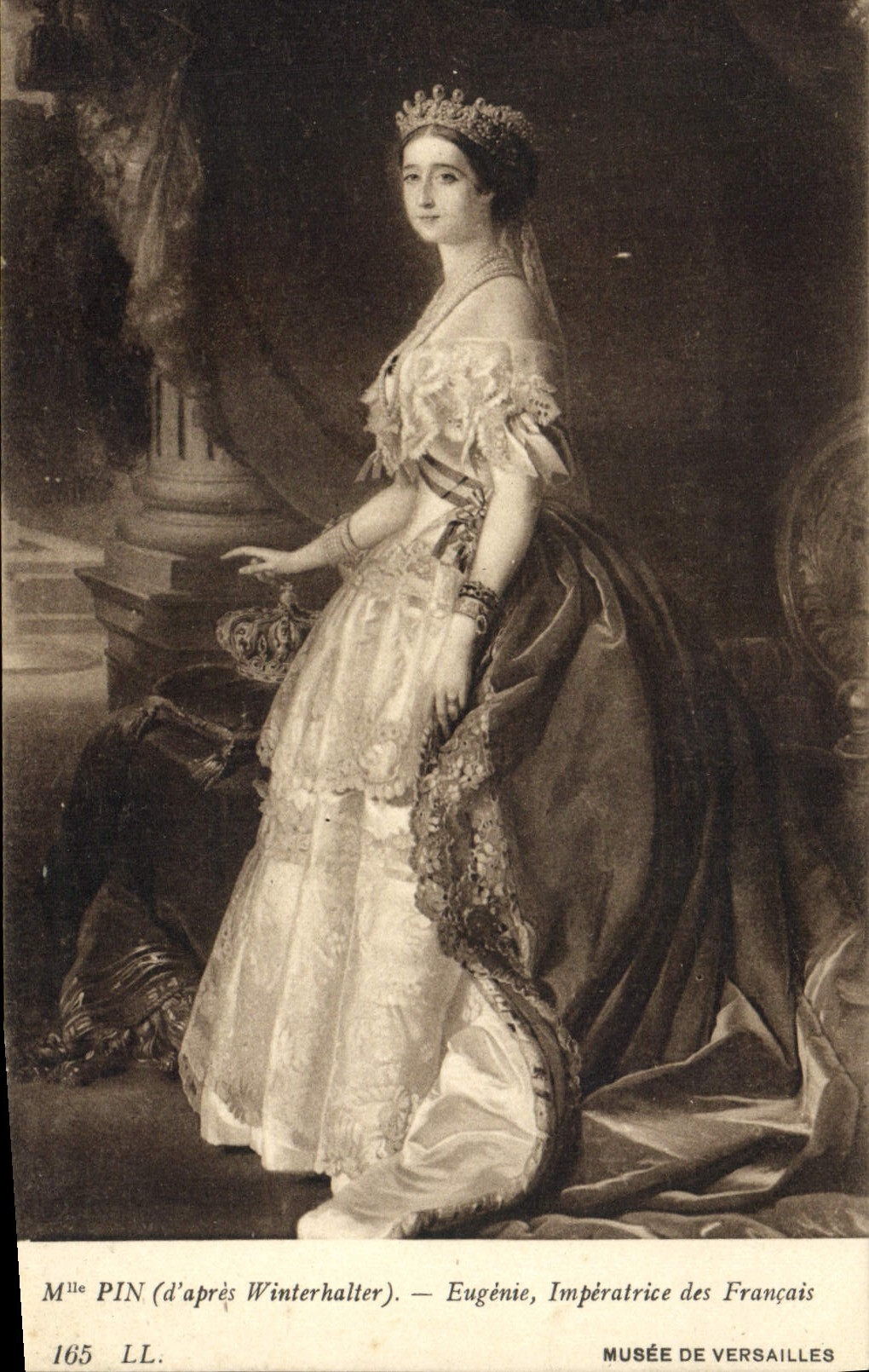 VINTAGE POSTCARD Miss Pin Eugenie Empress Of the French Museum of Versailles