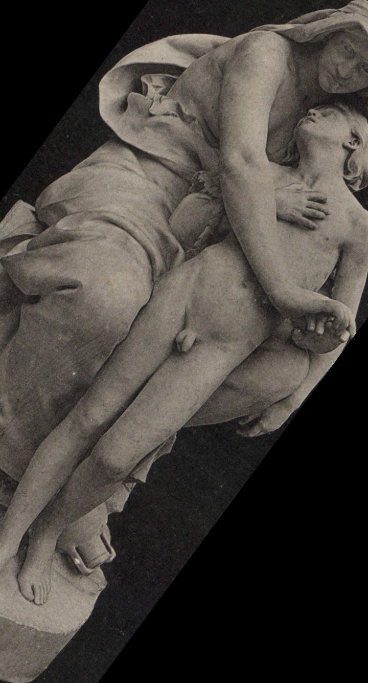 VINTAGE POSTCARD Museum of Luxembourg Aizelin Agar and Ismael