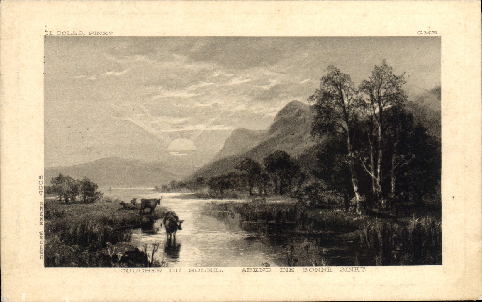 VINTAGE POSTCARD To lay down Sun