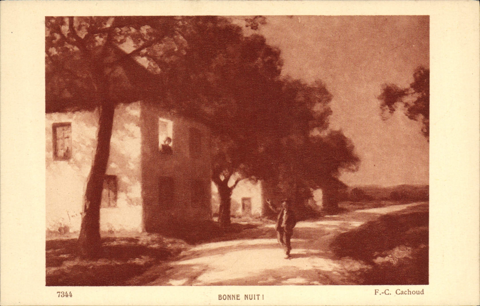 VINTAGE POSTCARD Good Cachoud Night