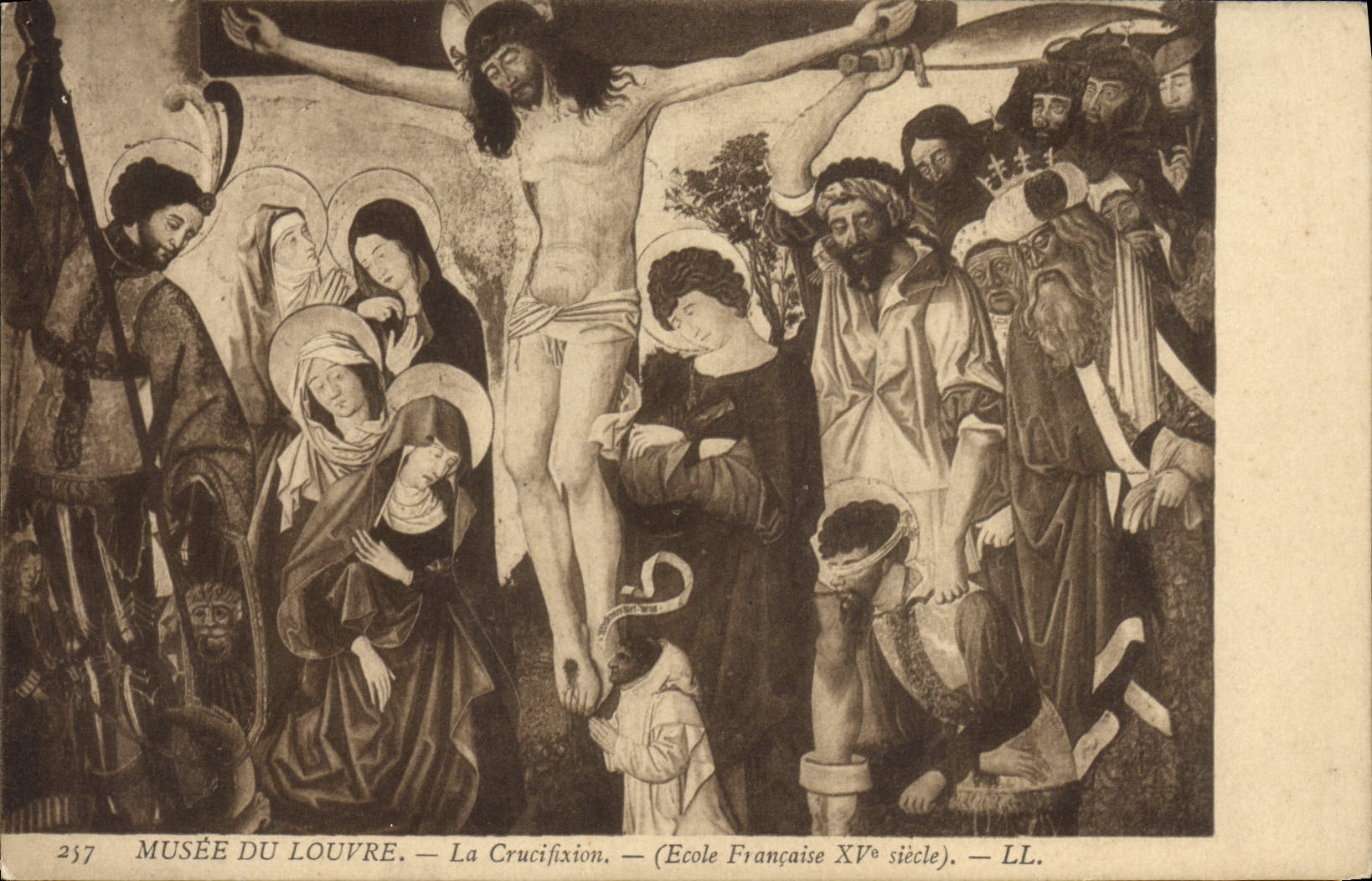 VINTAGE POSTCARD Museum Of Louvre Crucifixion