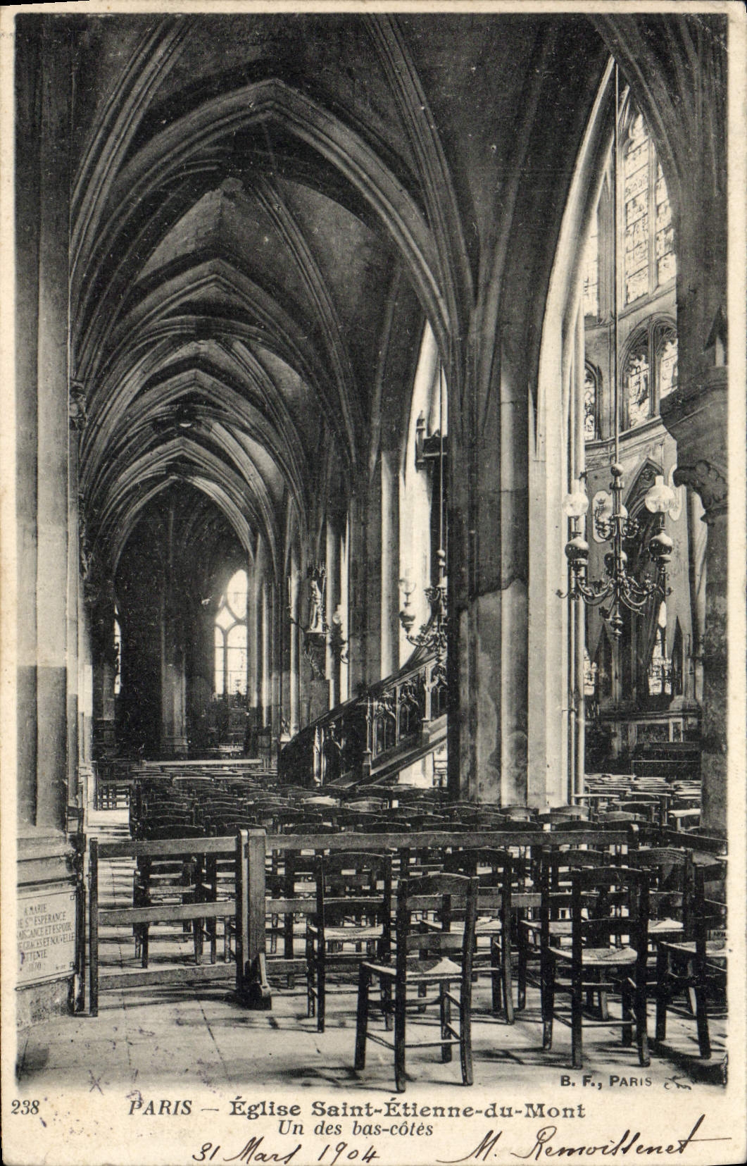 VINTAGE POSTCARD Church Etienne Saint Of the Mount One Of the Low Dimensions