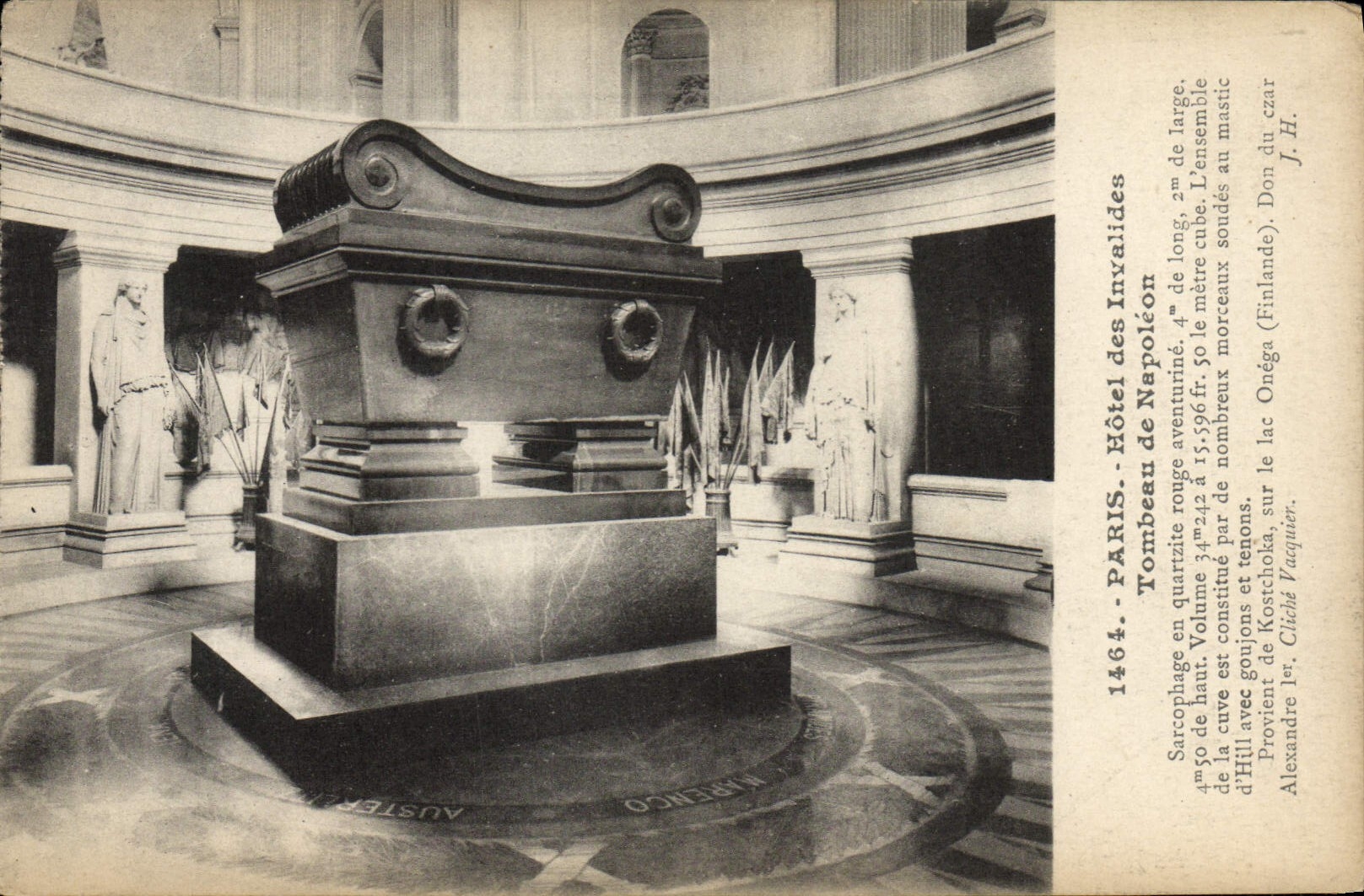VINTAGE POSTCARD Paris Hotel Of the Invalids Tomb of Napoleon