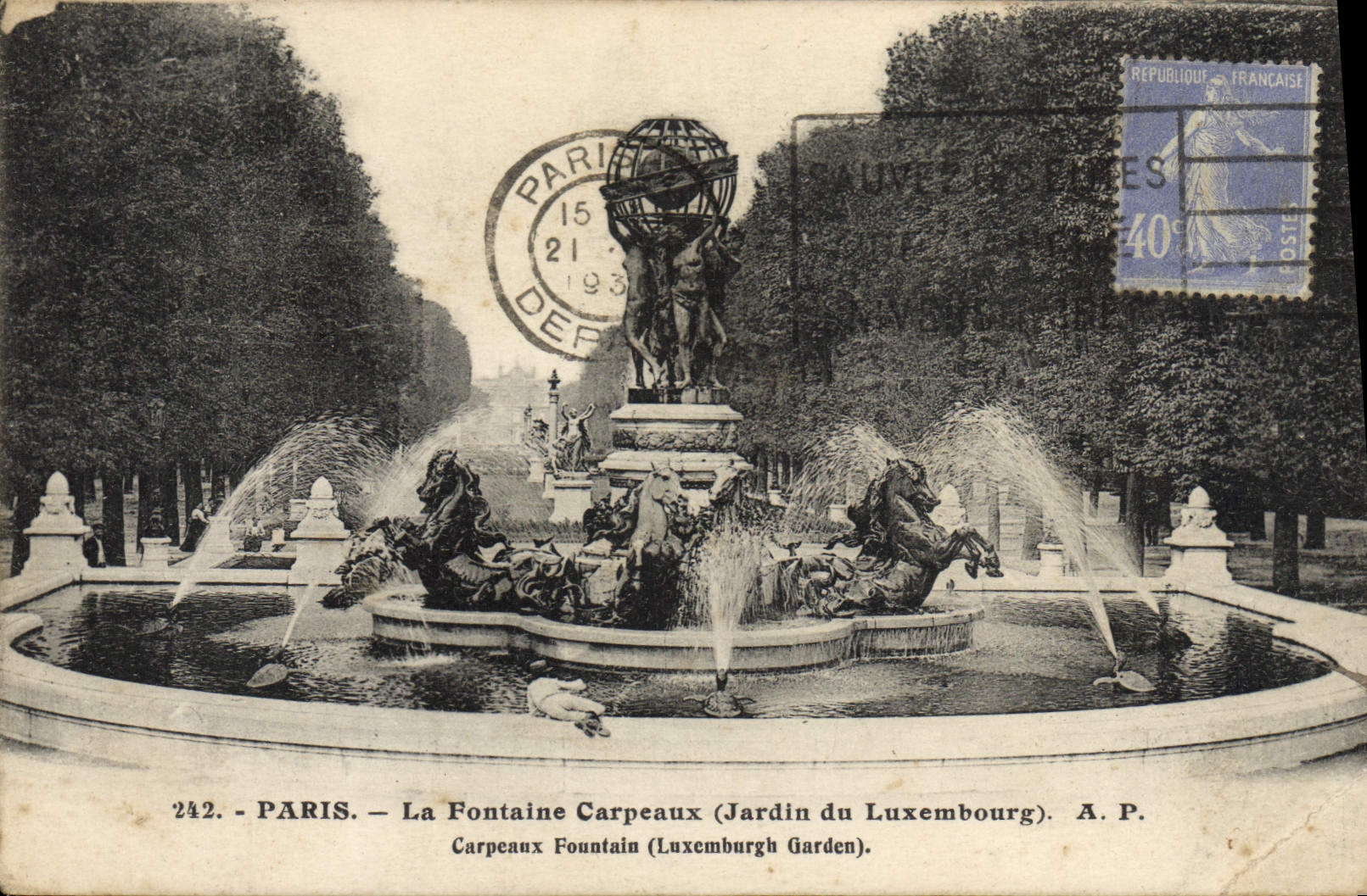 CPA Paris La Fontaine Carpeaux Jardin du Luxembourg 