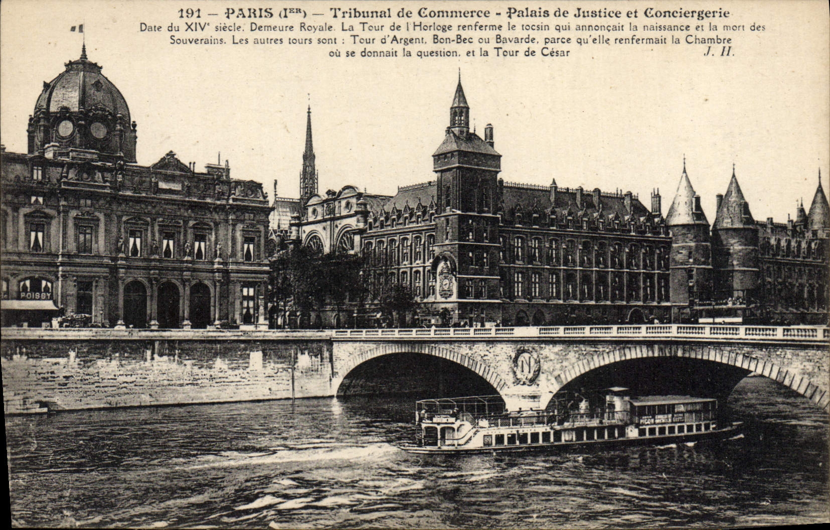 CPA Paris Tribunal De Commerce Palais De Justice et Conciergerie Peniche Bateau