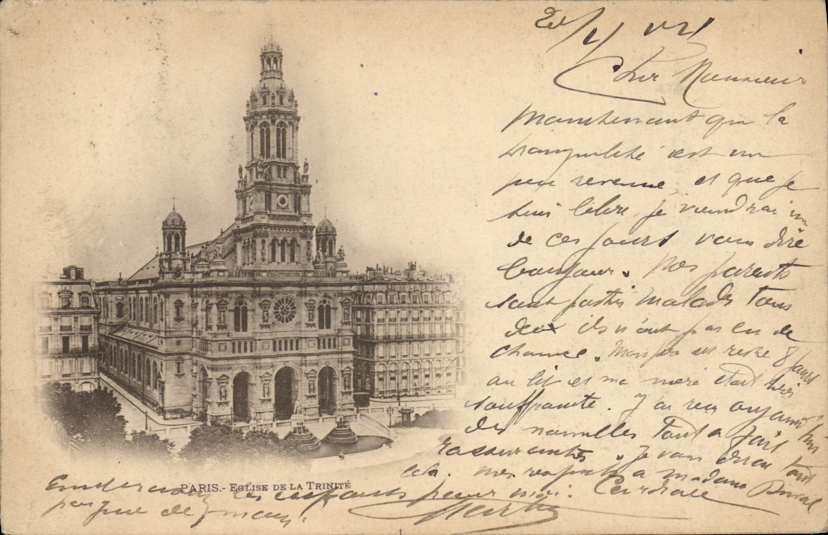 VINTAGE POSTCARD Paris Egise Of the Trinity