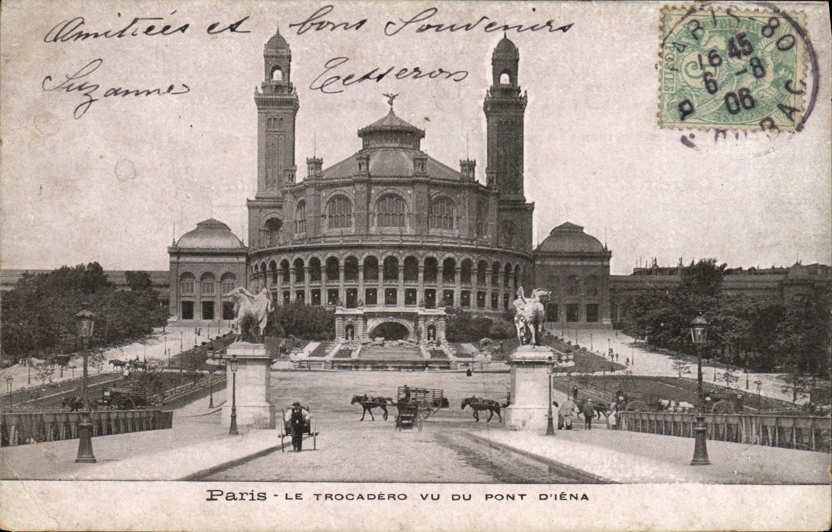 CPA Paris Le Trocadero Vu Du Pont d'Iena