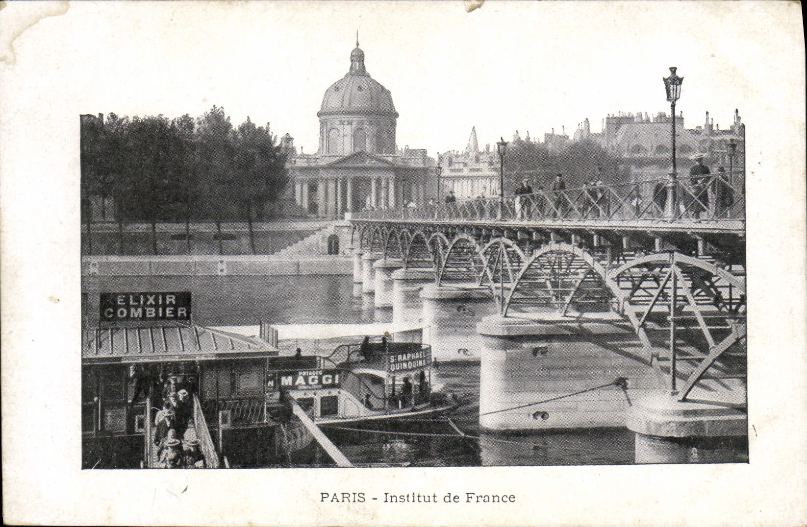 VINTAGE POSTCARD Paris Institute Of France Elixir Combier Maggi