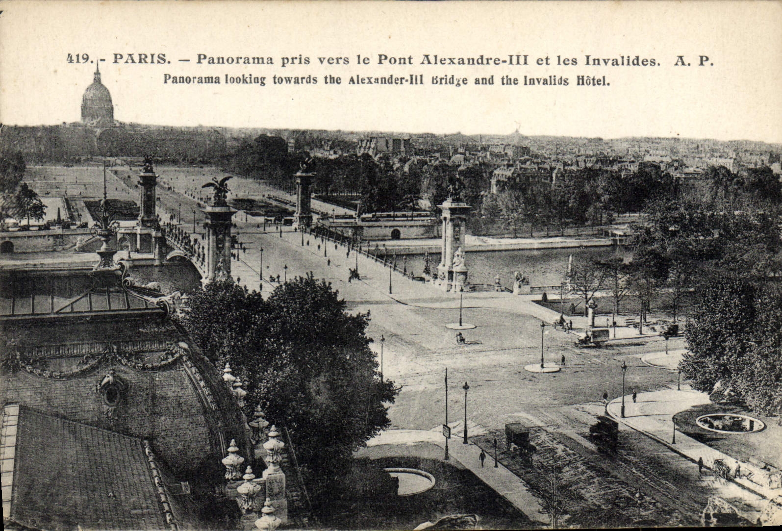 CPA Paris Panorama Pris Vers Le Pont Alexandre III et les Invalides