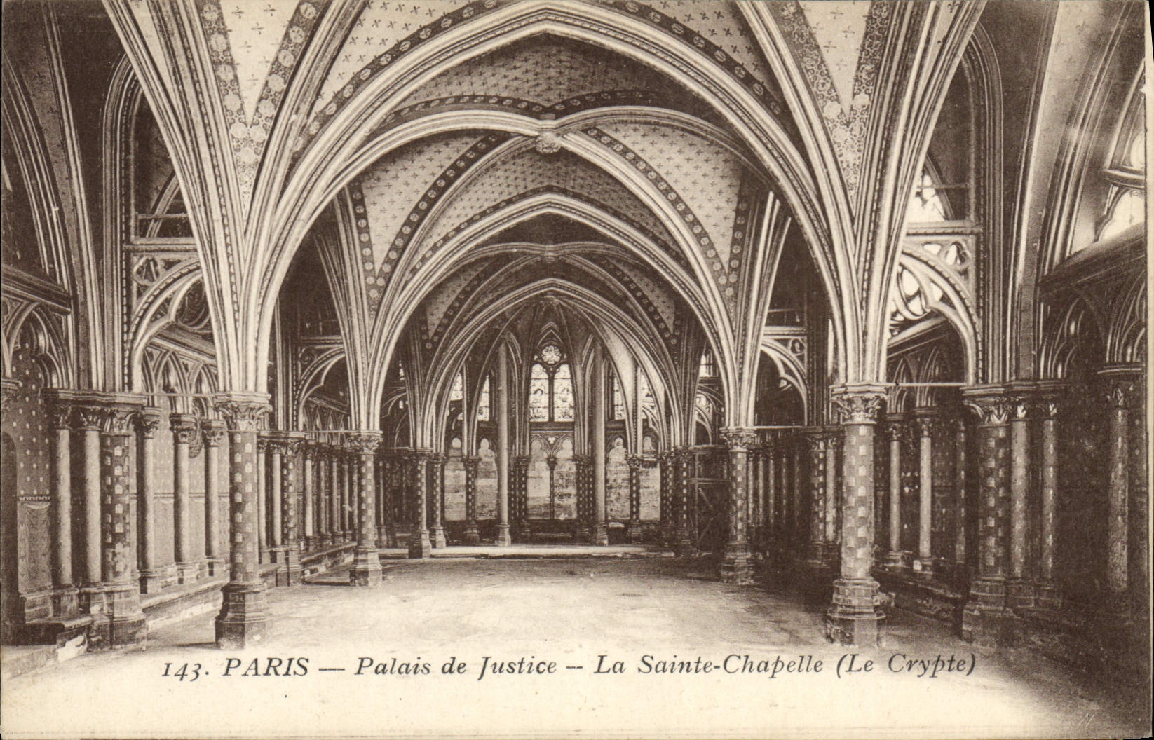 VINTAGE POSTCARD Paris Law courts Sainte the Vault the crypt