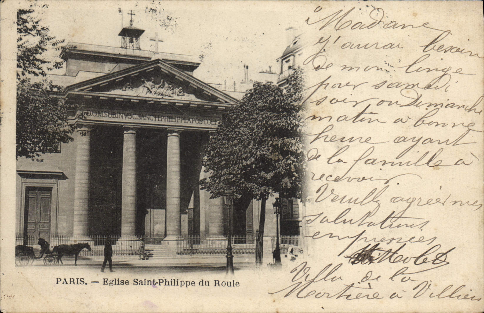VINTAGE POSTCARD Paris Eglise Philippe Saint of Rolls