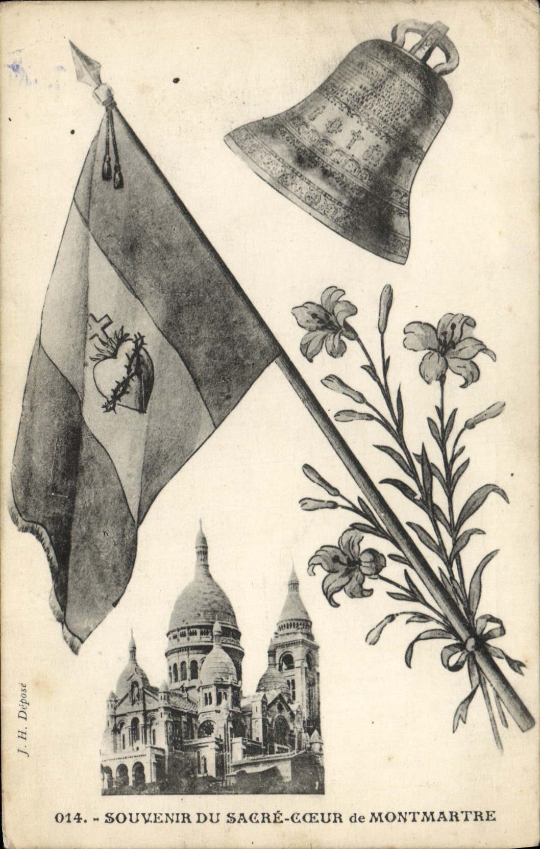 VINTAGE POSTCARD To remember Of the Sacring Heart of Montmartre