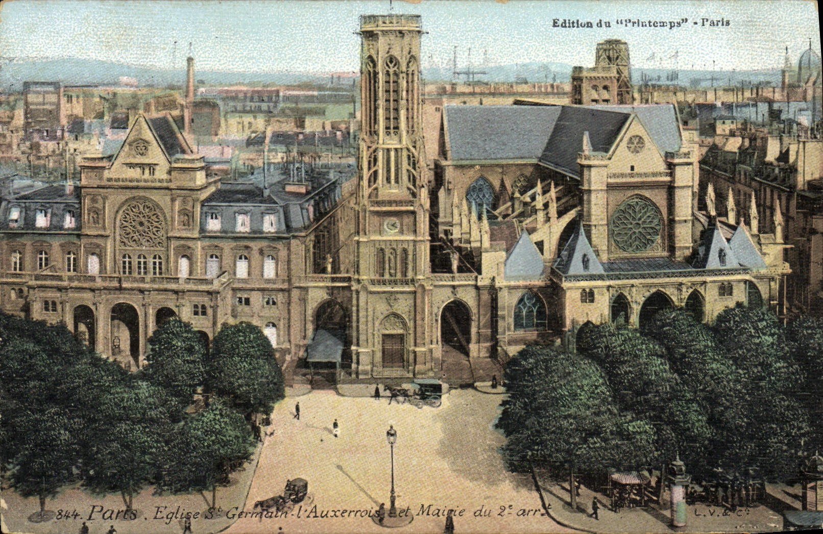 CPA Paris Eglise St Germain l'Auxerrois et mairie du 2eme