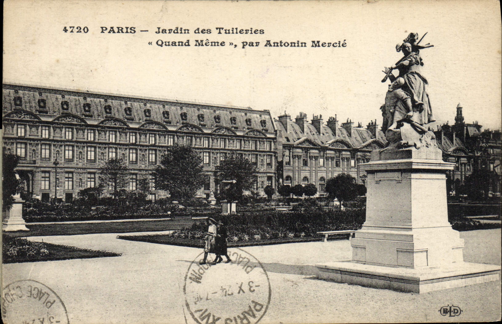 CPA Paris Jardin des Tuileries Quand Meme par Antonin Mercie