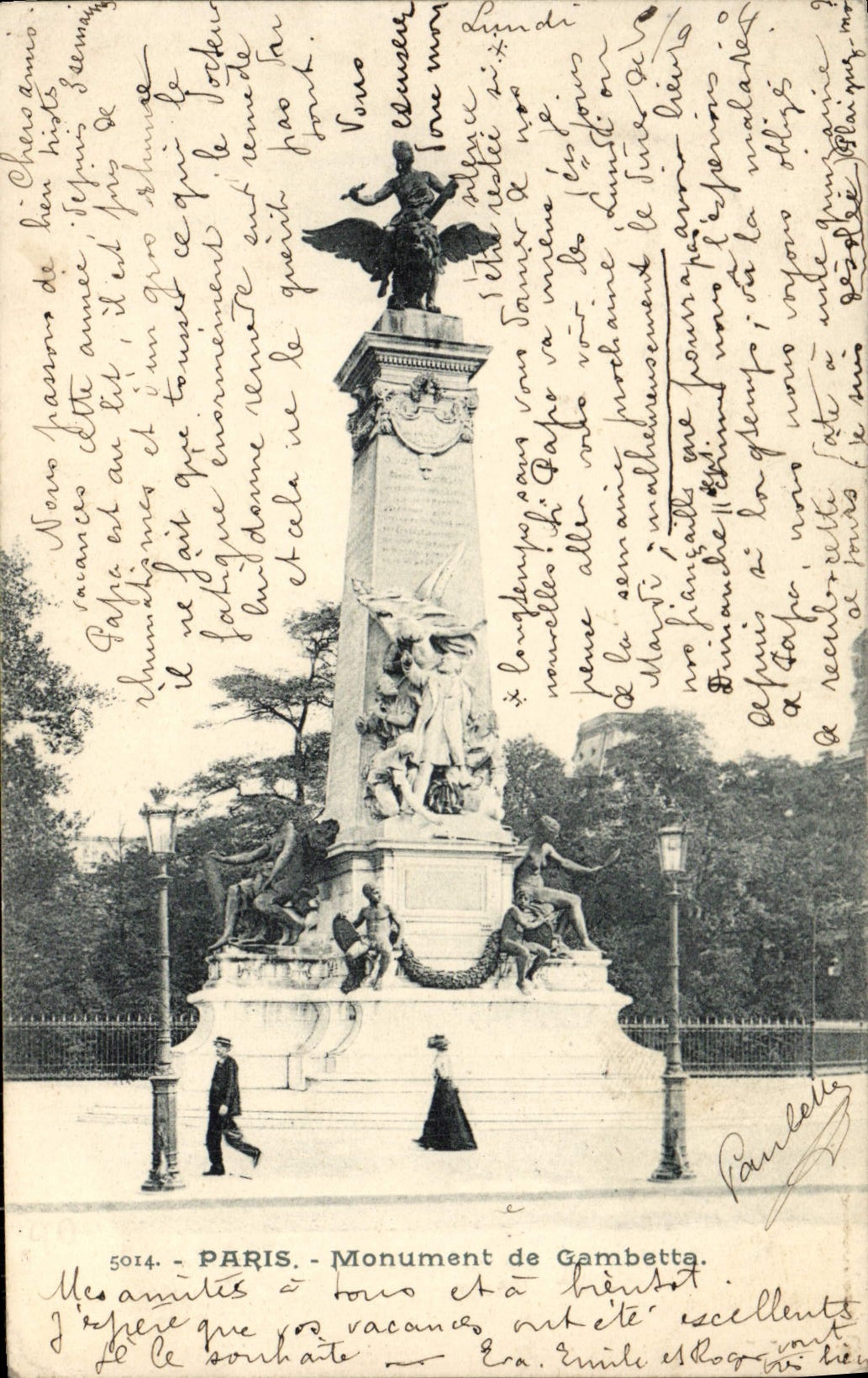 CPA Paris Monument de Gambetta