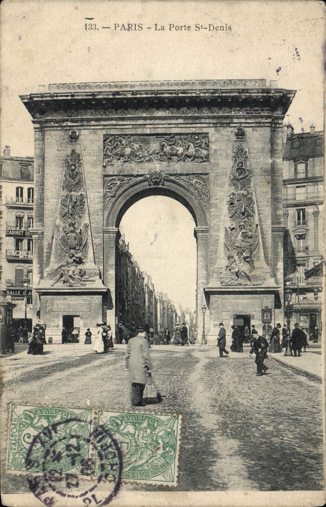VINTAGE POSTCARD Paris the Gate St Denis