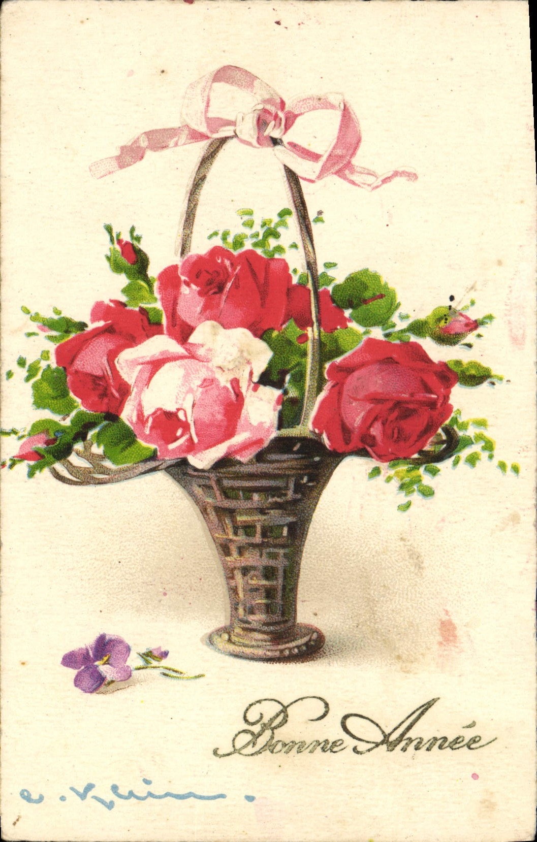 CPA Fleurs Bonne Annee