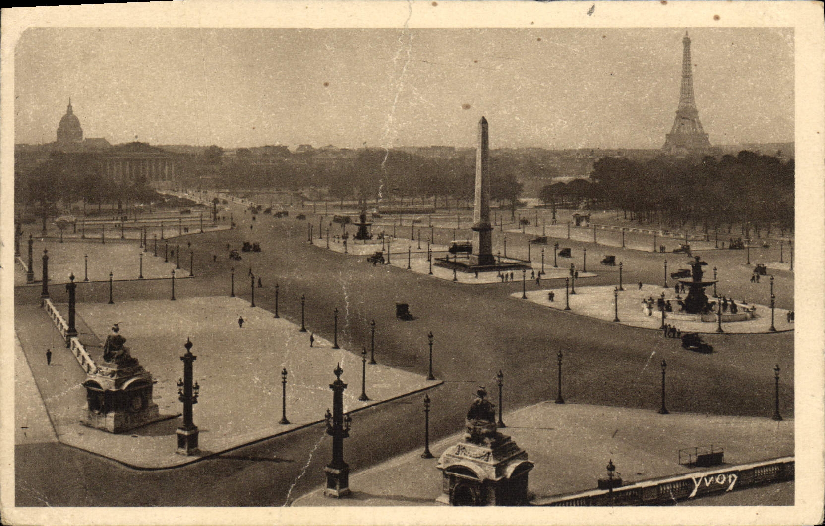CPA Paris Place de la Concorde Tour Eiffel