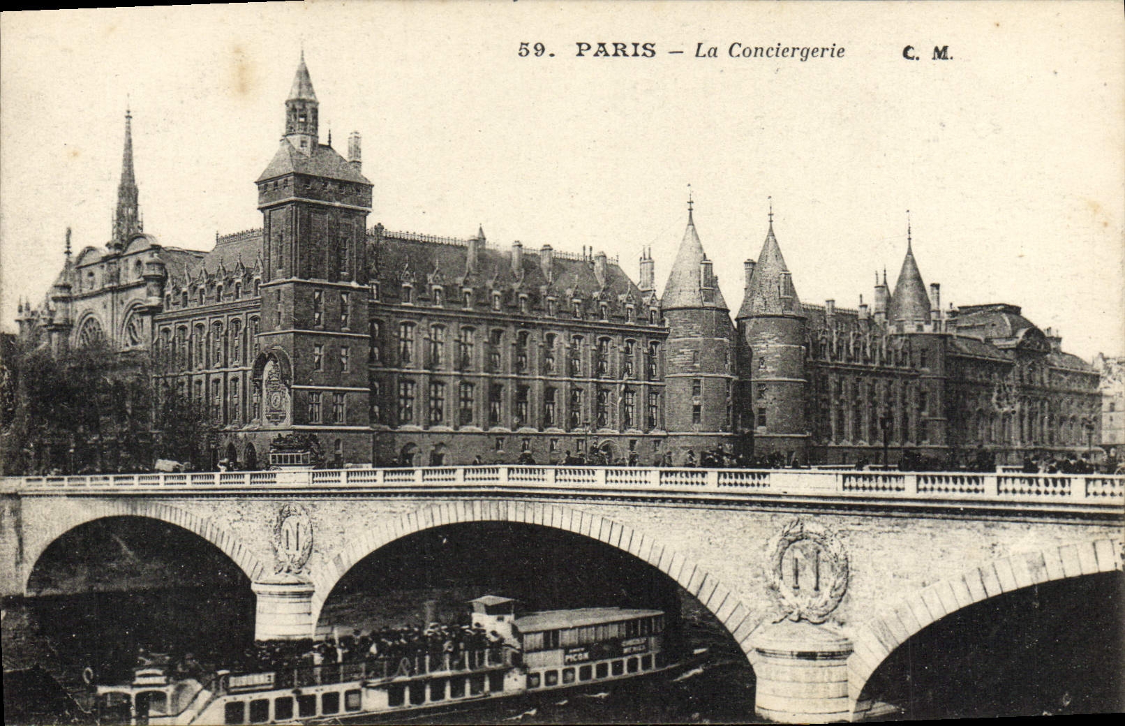 CPA Paris La Conciergerie Bateau Peniche