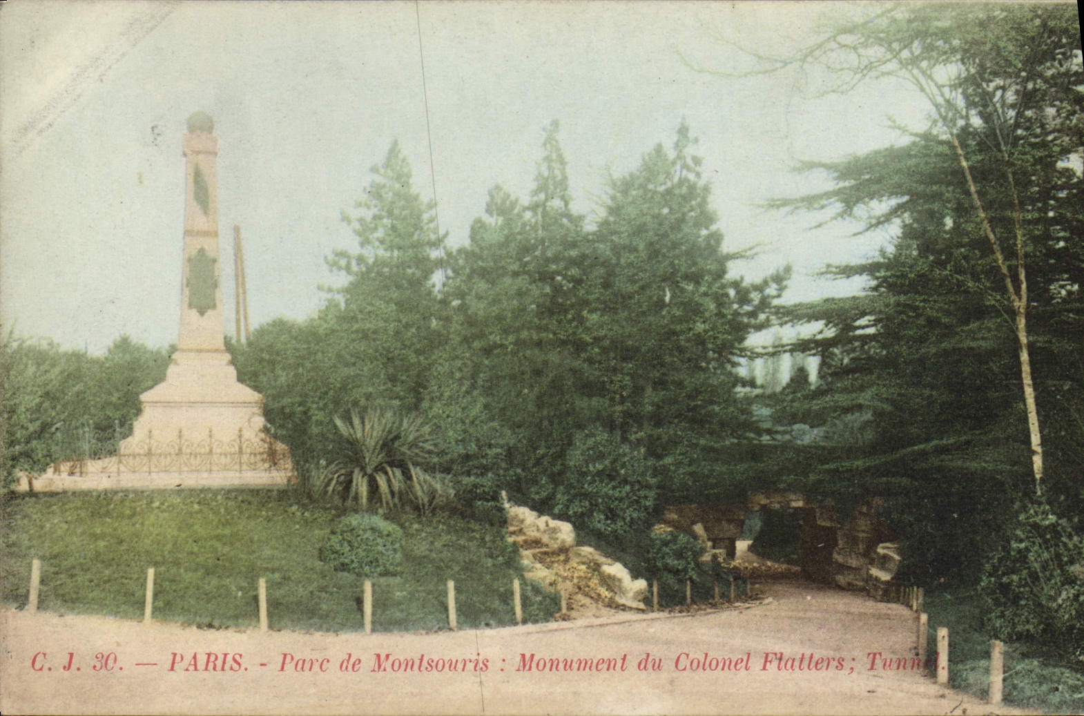 CPA Paris Parc de Montsouris Monument du Colonel Flatters Tunnel
