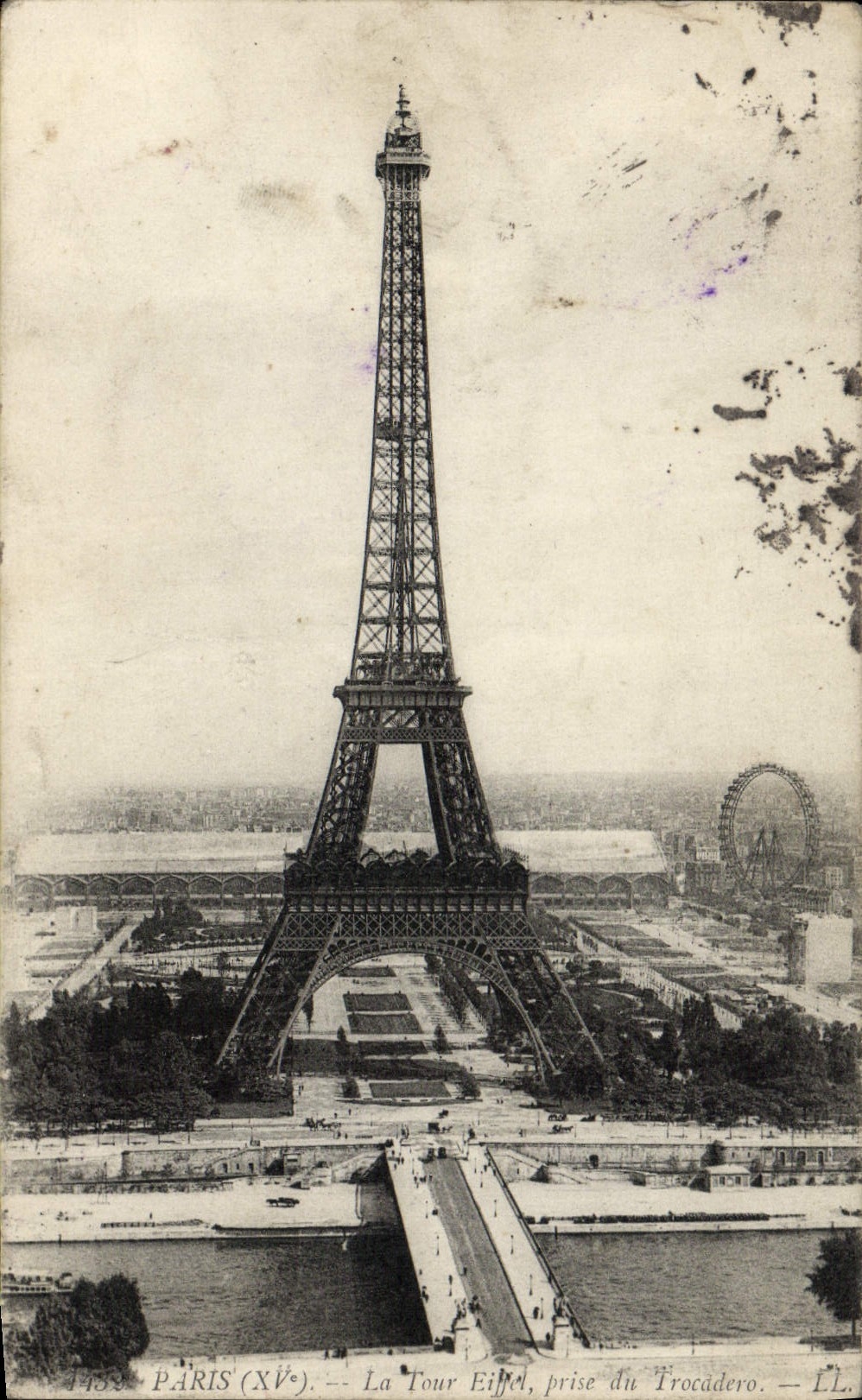 VINTAGE POSTCARD Paris the Eiffel Tower Taken of Trocadero