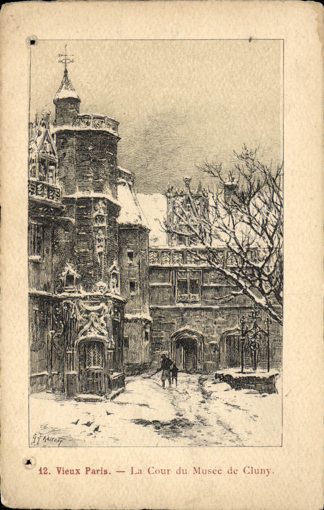 CPA Paris La Cour du Musee de Cluny