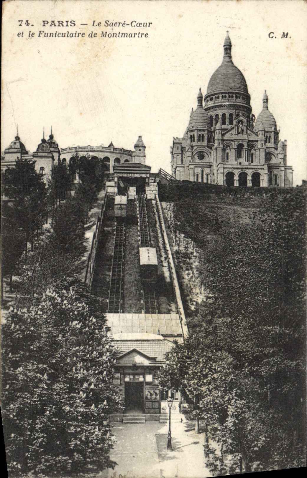 CPA Paris Le Sacre Coeur et le Funiculaire de Montmartre
