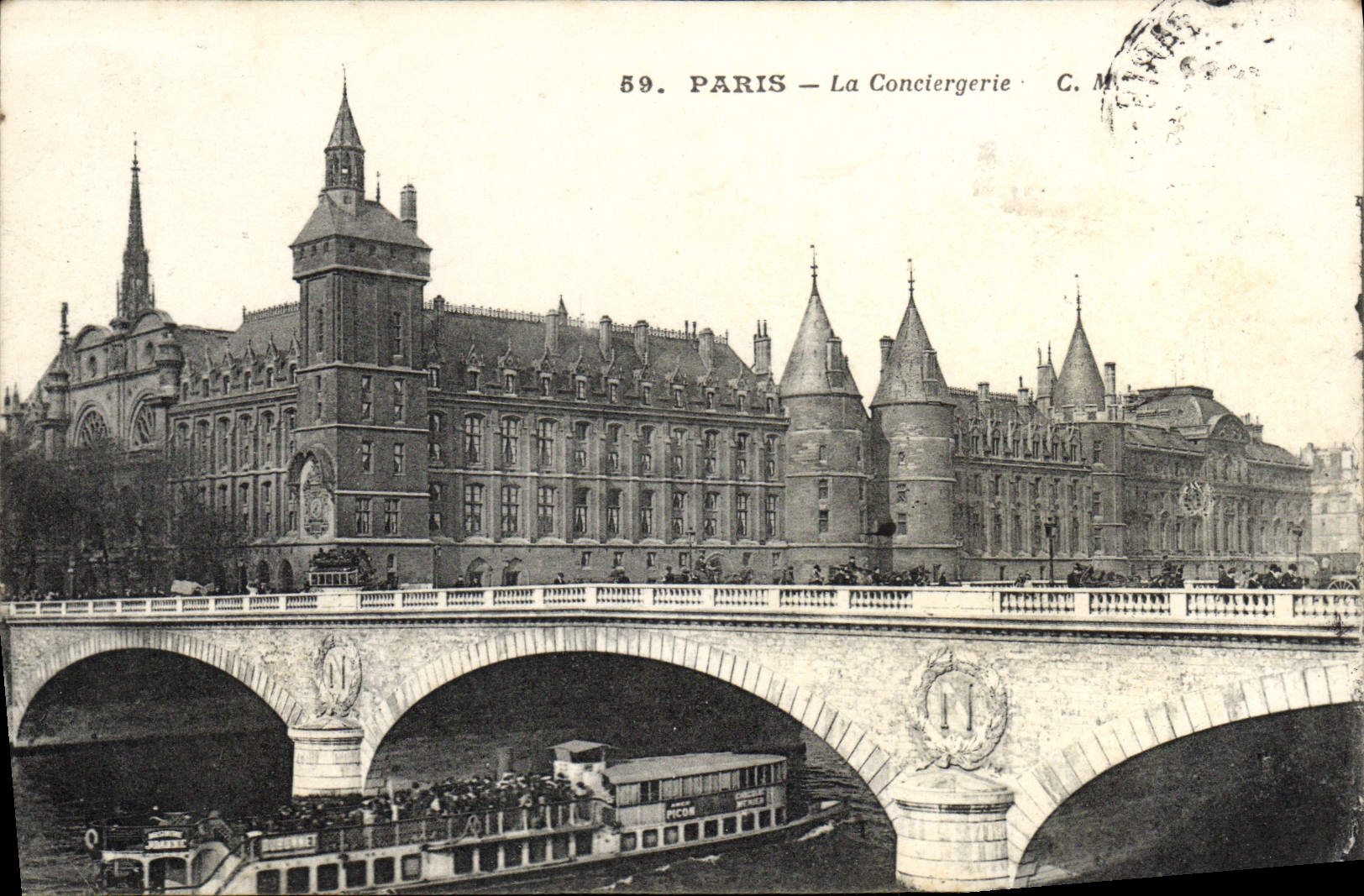 CPA Paris La Conciergerie Bateau Peniche 