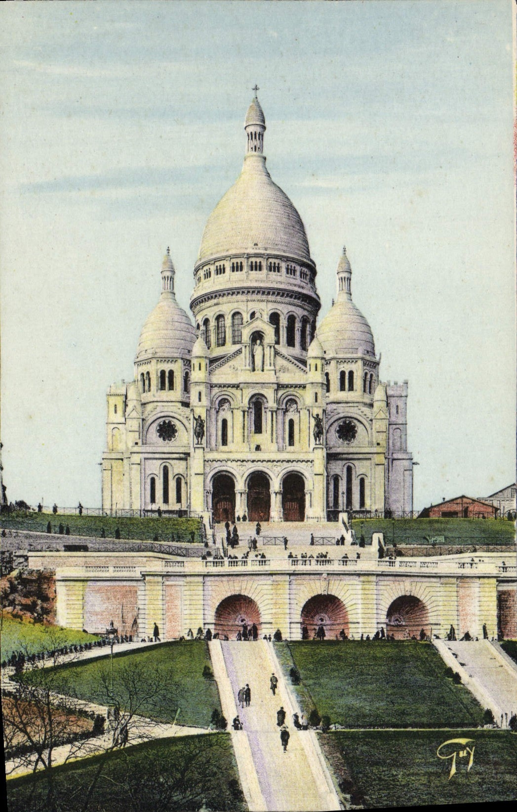 VINTAGE POSTCARD Paris Crowns Heart of Montmartre