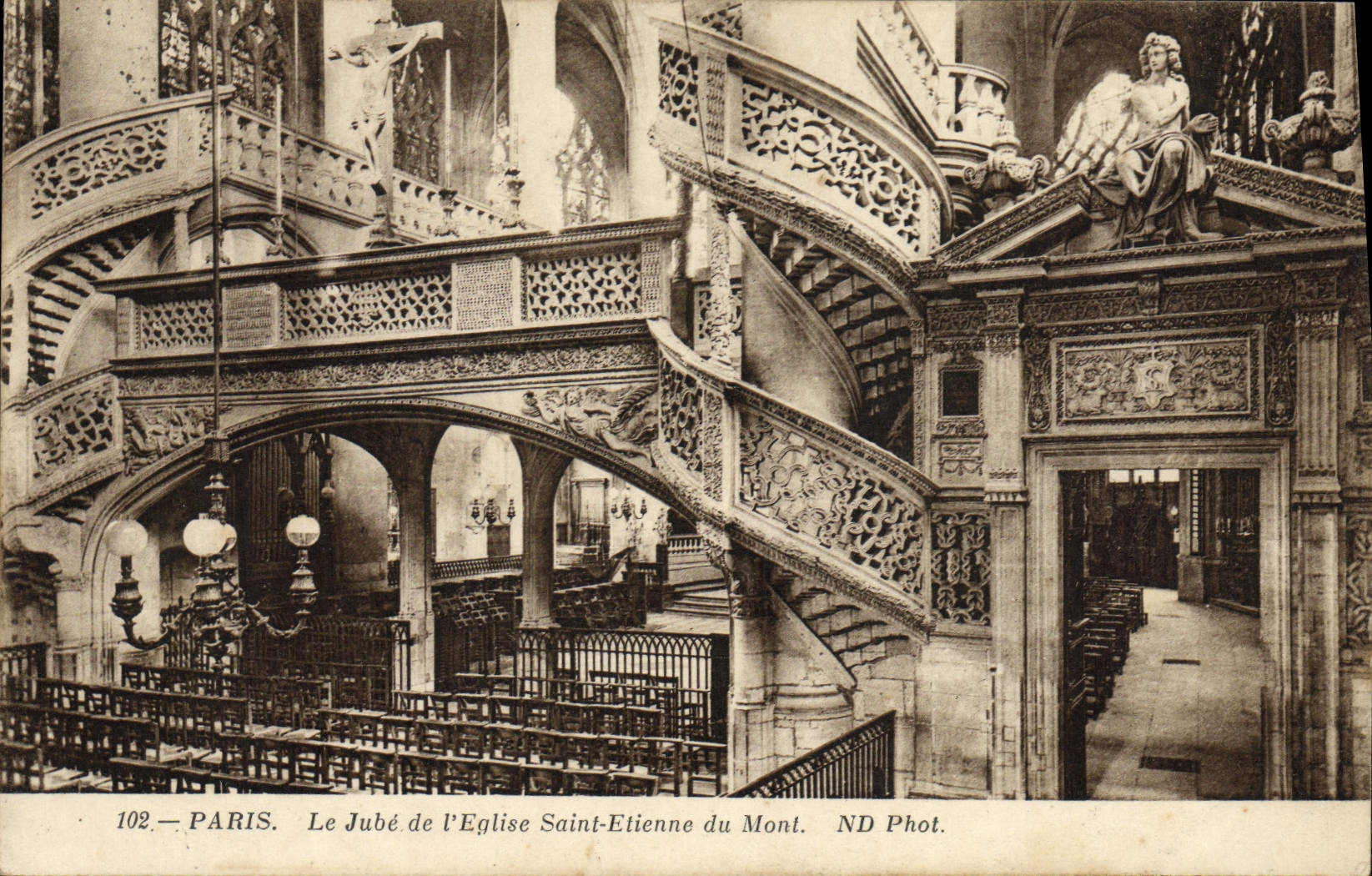 VINTAGE POSTCARD Paris Holy Jube of the Church Etienne of the Mount