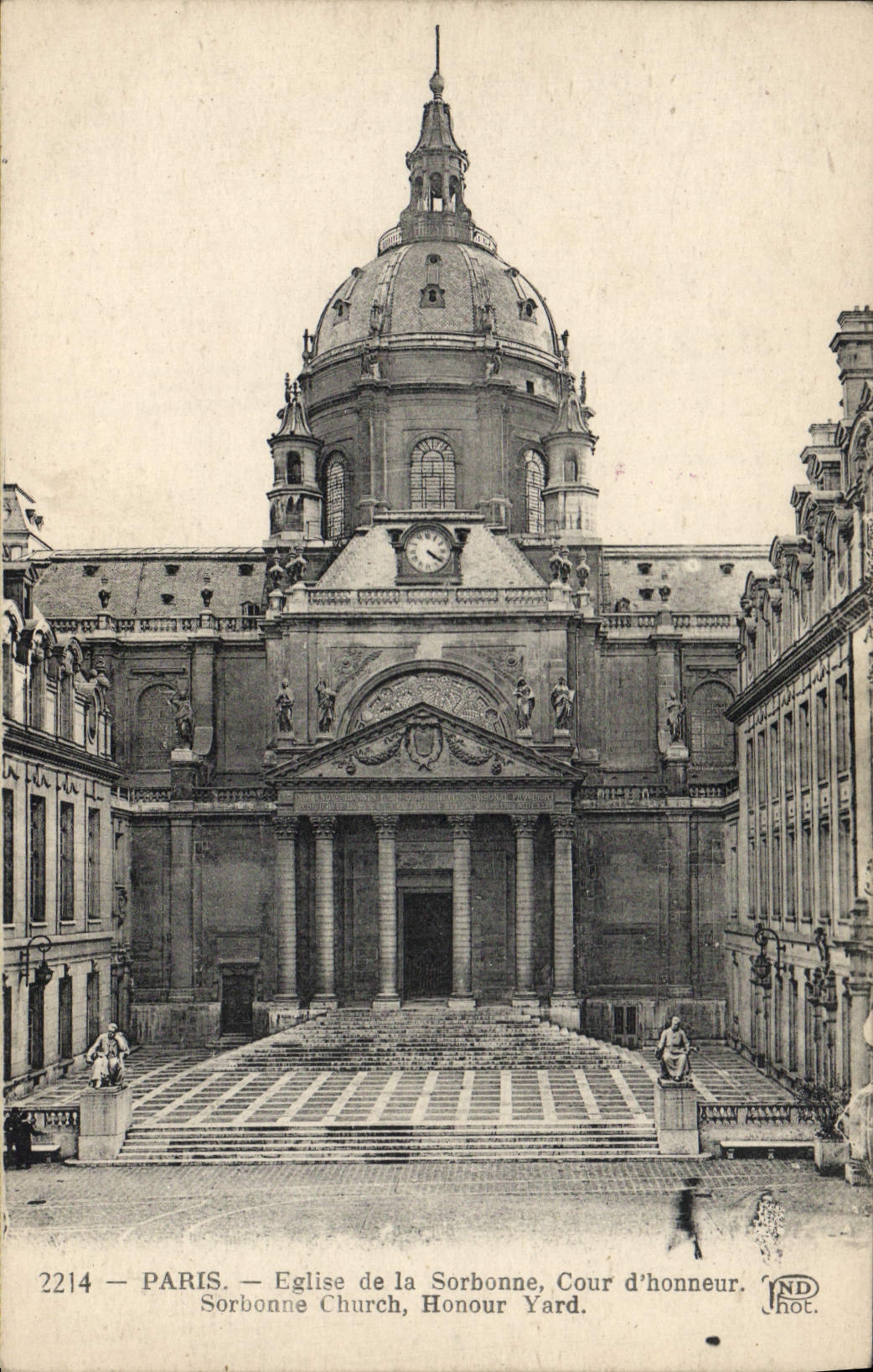VINTAGE POSTCARD Paris Church of the Sorbonne Main courtyard