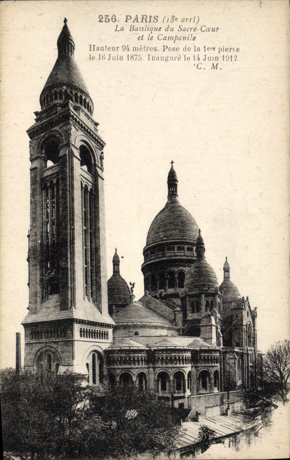CPA Paris La Basilique du Sacre Coeur et le Campanile 