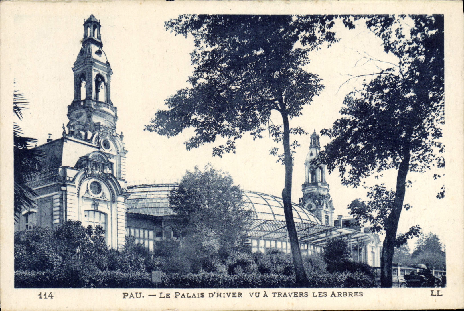 VINTAGE POSTCARD Pau the Palate Of Winter Seen Through the Trees
