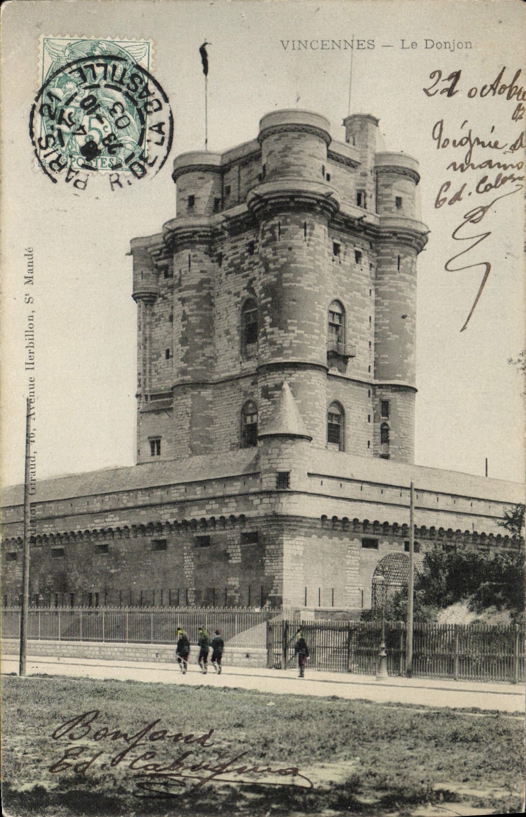 VINTAGE POSTCARD Wood De Vincennes the Keep