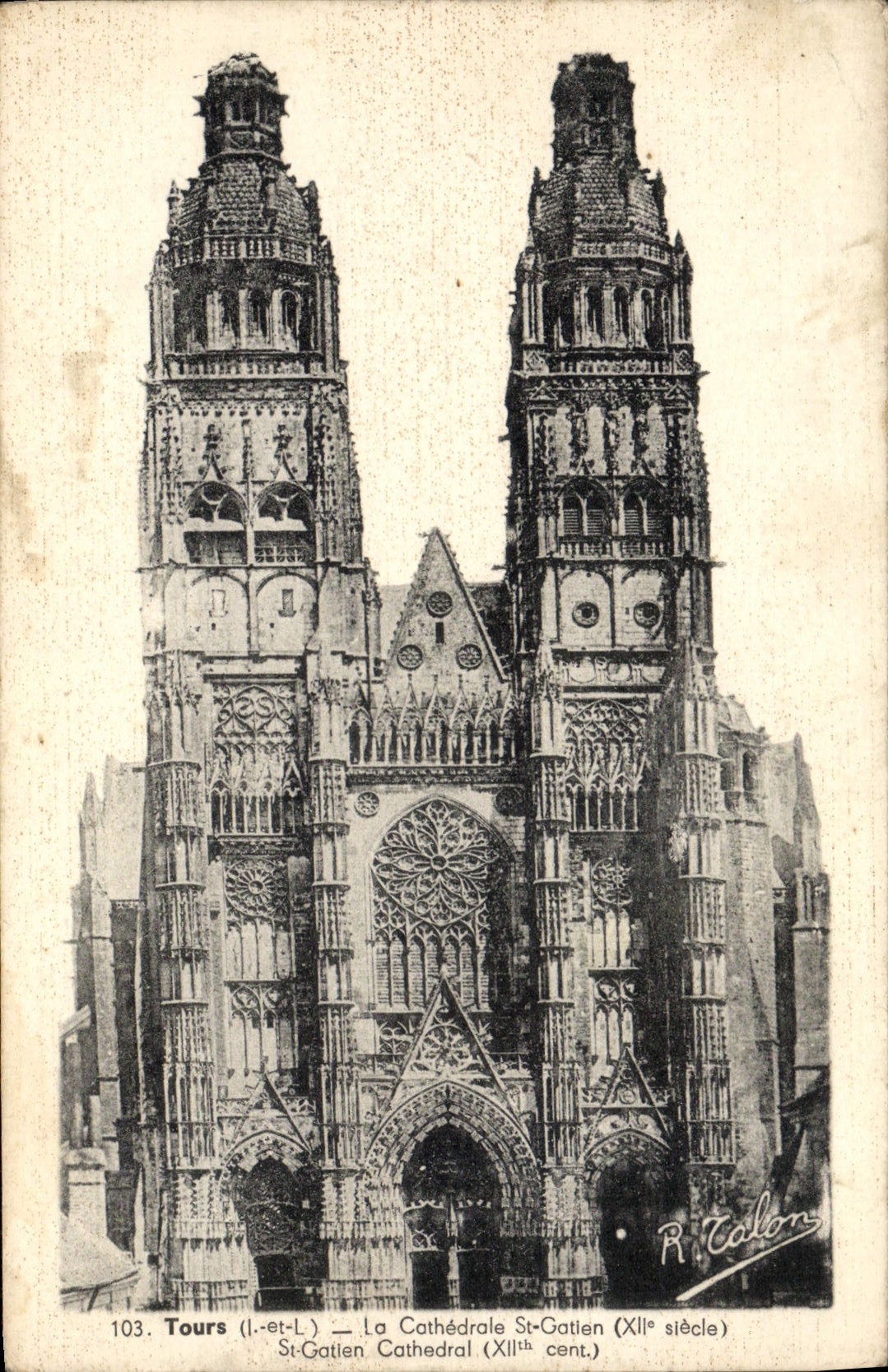 VINTAGE POSTCARD Tours the Cathedral St Gatlen