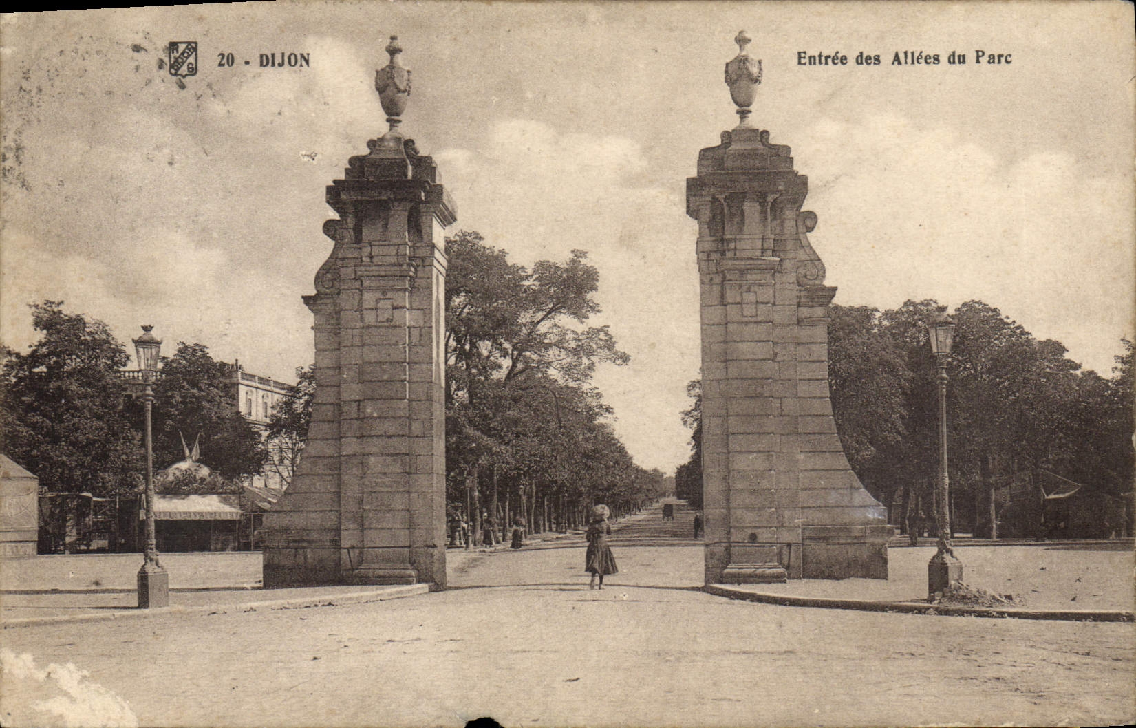 VINTAGE POSTCARD Dijon Entered of the Alleys of the Park