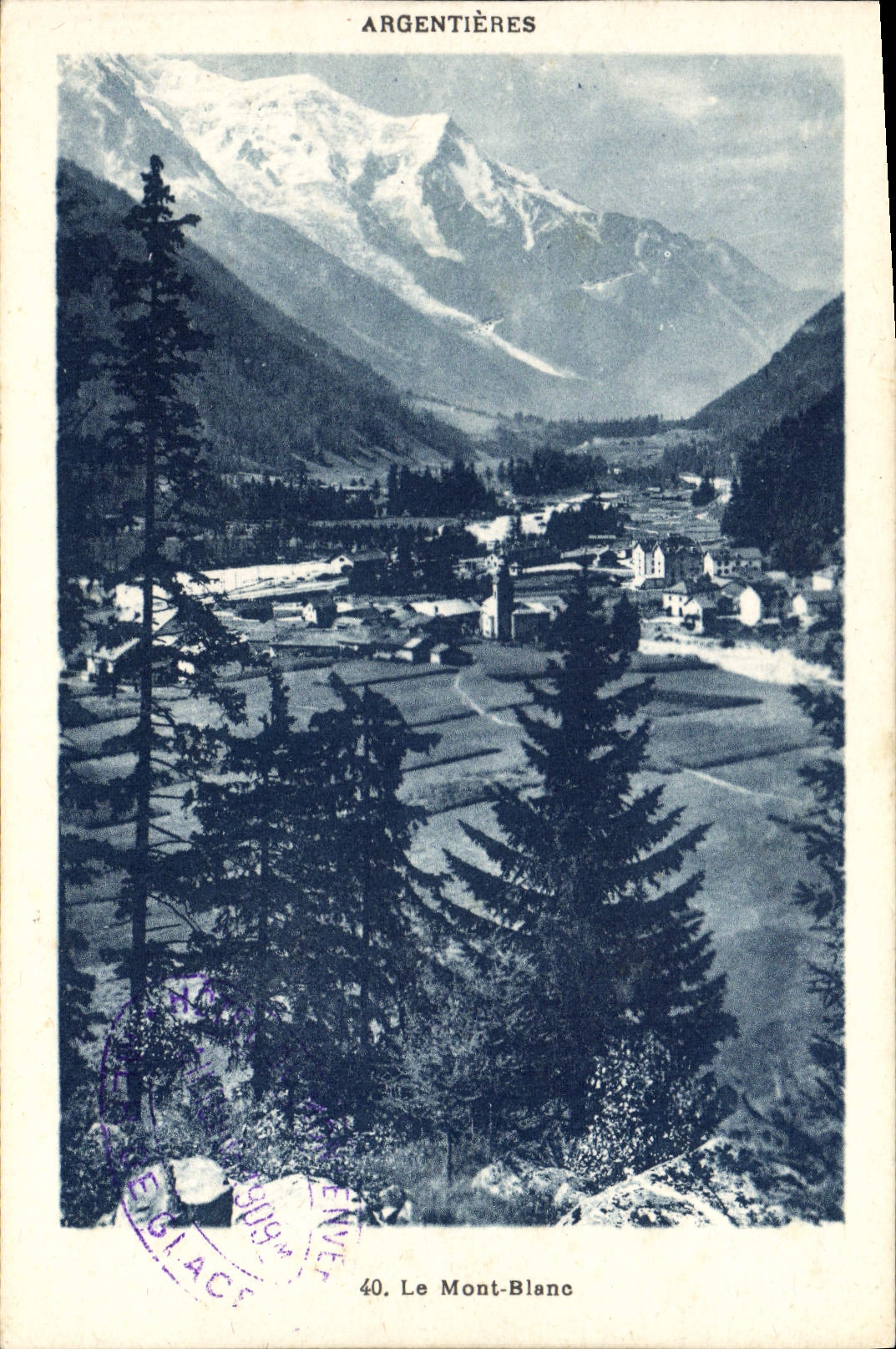 POSTAL Mont Blanc Argentieres de la VENDIMIA