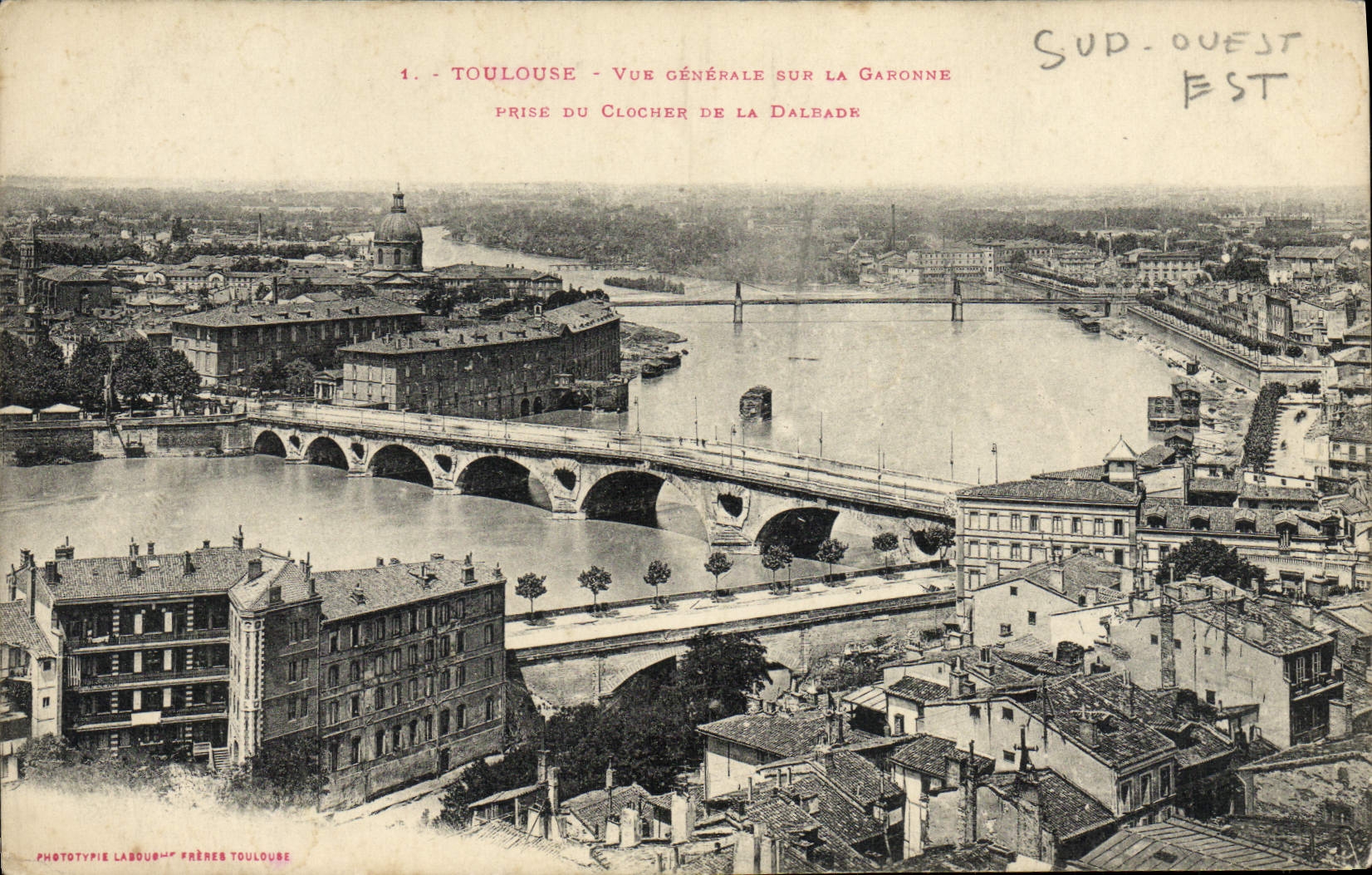 CPA Toulouse Vue Generale Sur la Garonne prise du clocher de la Dalbade