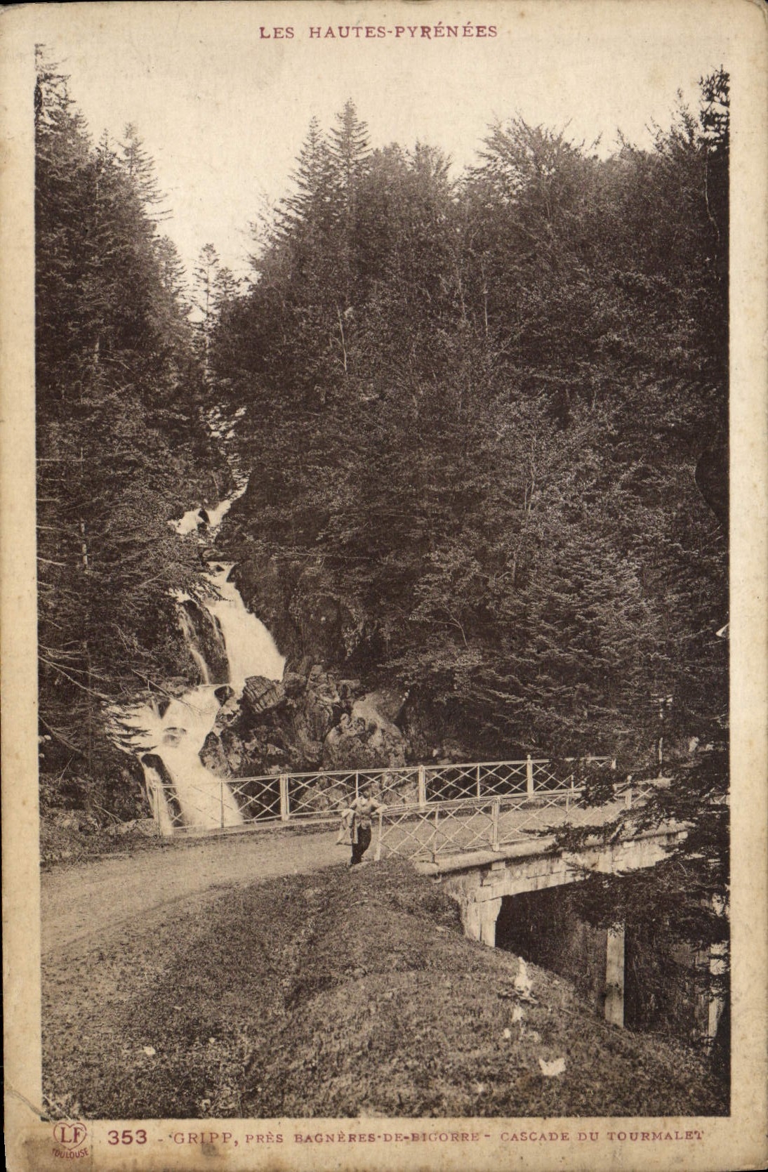 CPA Gripp pres Bagneres de Bigorre Cascade du Tourmalet