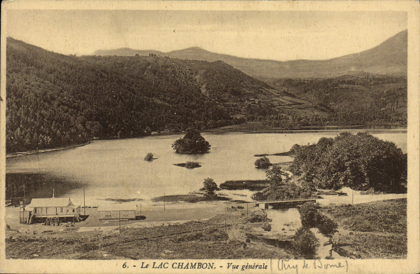 VINTAGE POSTCARD the Lake Chambon View