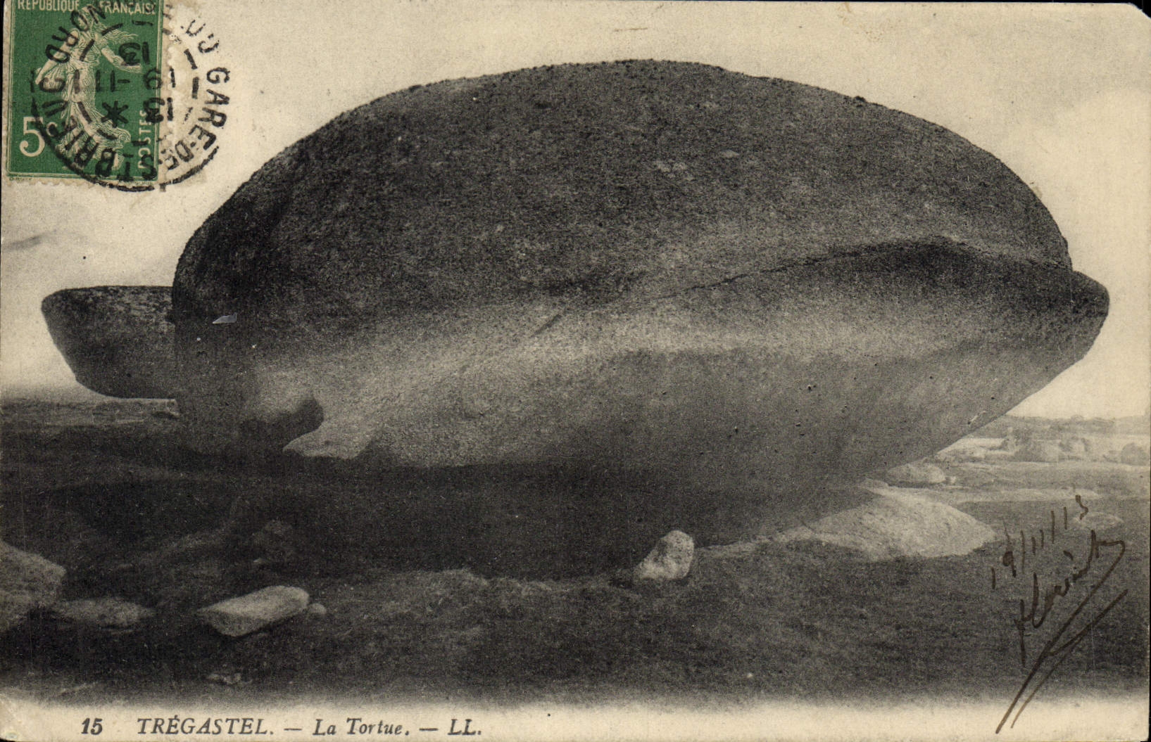 VINTAGE POSTCARD Tregastel the Tortoise