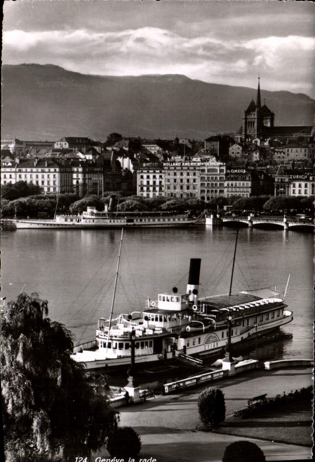 MODERN CARD Geneva the roads Boat