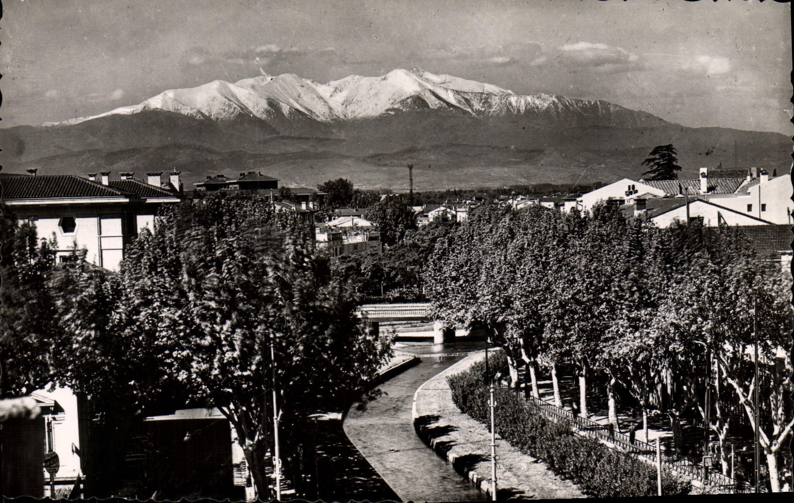 MODERN CARD Perpignan quays of Low Canigou