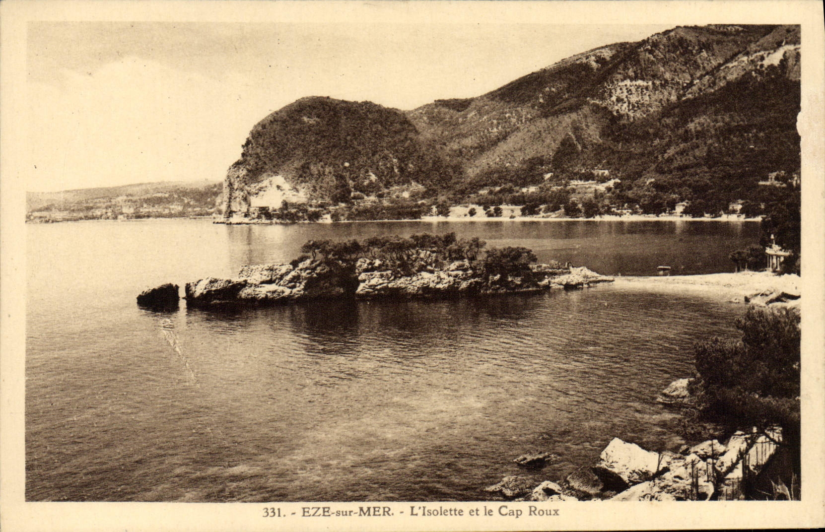 POSTAL Eze de la VENDIMIA en el mar el Isolette y el cabo Russet-red