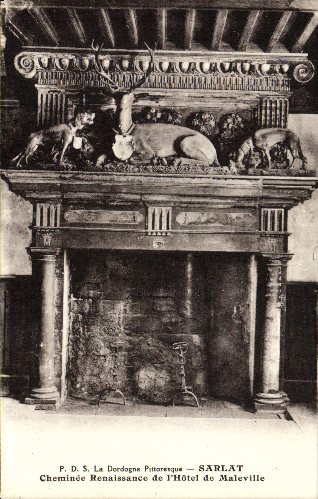 VINTAGE POSTCARD the Picturesque Dordogne Sarlat Chimney Renaissance of the Hotel of Maleville