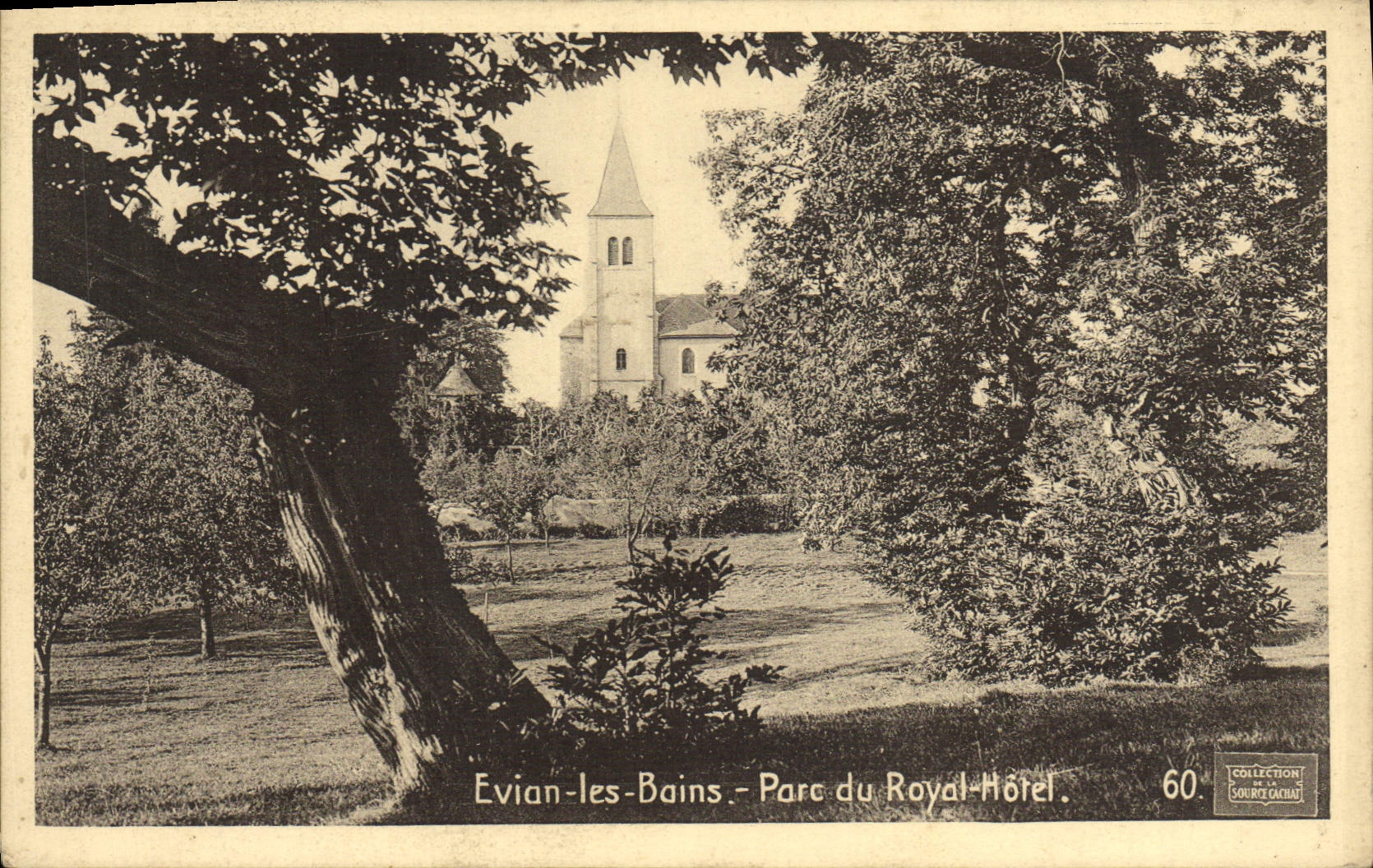 VINTAGE POSTCARD Evain Les Bains Park Of the Royal Hotel