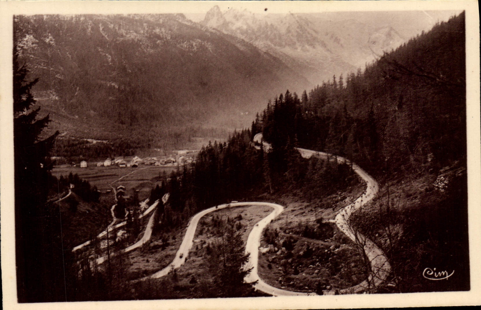 POSTAL MODERNA cordones de Argentieres del collar de Montets