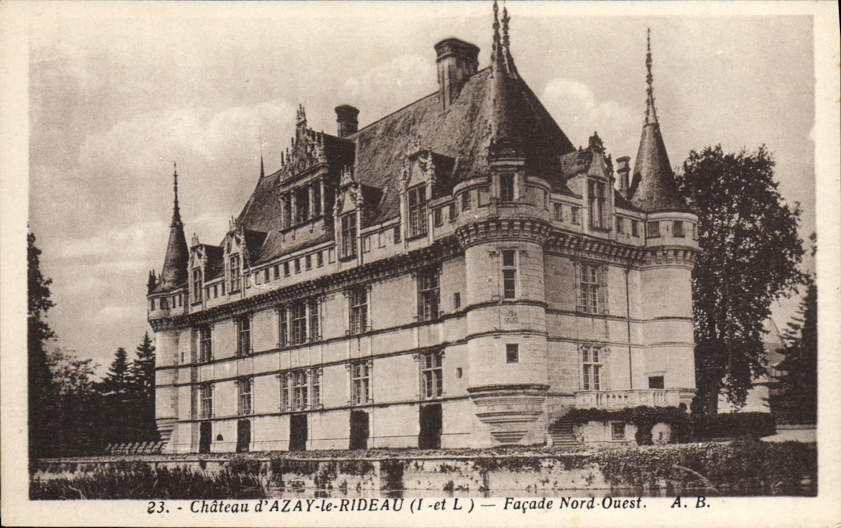 CPA Chateau D'Azay Le Rideau Facade Nord Ouest